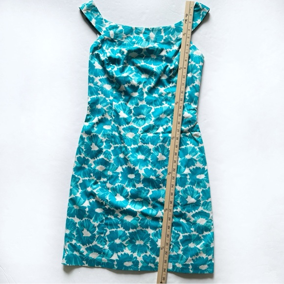Milly NY Dress Womens 8 Blue White Floral Sleeveless Fitted Cocktail Party Lined - Picture 9 of 11
